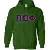 Greekgear Pi Beta Phi Lettered Hooded Sweatshirt(Forest Green)