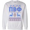 Greekgear Pi Beta Phi Ugly Christmas Sweater Crewneck Sweatshirt(White)