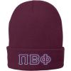 PI Beta Phi Big Greek Lettered Knit Cap Maroon