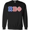 PI Beta Phi Greek Letter American Flag Crewneck(Black)