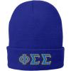 Phi Sigma Sigma Big Greek Lettered Knit Cap(Royal Blue)