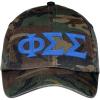 Phi Sigma Sigma Lettered Camouflage Hat Military Camo