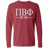 Pi Beta Phi Custom Greek Lettered Long Sleeve T-Shirt(Brick)