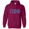 Pi Beta Phi World Famous Greek Hoodie – Maroon with Light Blue Imprint(Maroon)