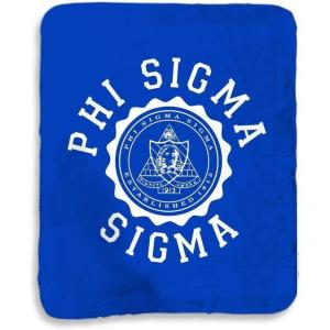 Greekgear Phi Sigma Sigma Seal Sherpa Lap Blanket Royal Blue