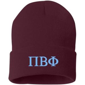 Greekgear Pi Beta Phi Greek Letter Knit Cap Maroon