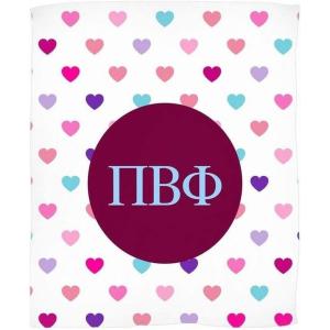 Greekgear Pi Beta Phi Hearts Fleece Blanket