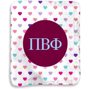 Greekgear Pi Beta Phi Hearts Sherpa Lap Blanket