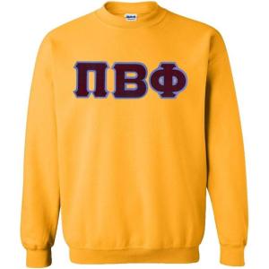 Greekgear Pi Beta Phi Lettered Crewneck(Athletic Gold)