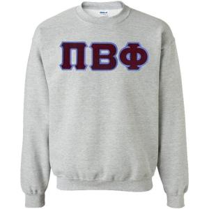 Greekgear Pi Beta Phi Lettered Crewneck(Sports Grey)