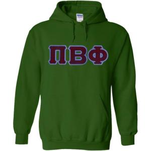 Greekgear Pi Beta Phi Lettered Hooded Sweatshirt(Forest Green)