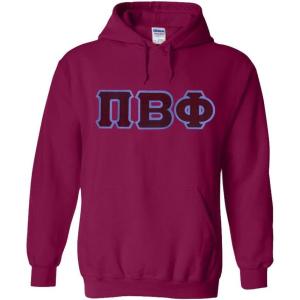 Greekgear Pi Beta Phi Lettered Hooded Sweatshirt(Magenta Pink)