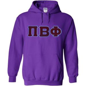 Greekgear Pi Beta Phi Lettered Hooded Sweatshirt(Purple)