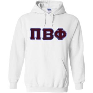 Greekgear Pi Beta Phi Lettered Hooded Sweatshirt(White)