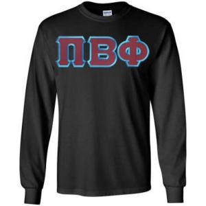Greekgear Pi Beta Phi Lettered Long Sleeve Tee(Black)