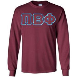 Greekgear Pi Beta Phi Lettered Long Sleeve Tee(Maroon)