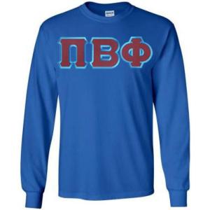 Greekgear Pi Beta Phi Lettered Long Sleeve Tee(Royal Blue)