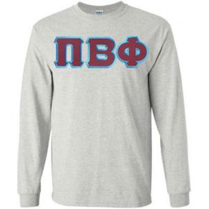 Greekgear Pi Beta Phi Lettered Long Sleeve Tee(Sports Grey)