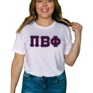 Greekgear Pi Beta Phi Lettered Tee(White)