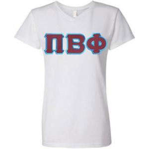 Greekgear Pi Beta Phi Lettered V Neck Tee(Bright White)