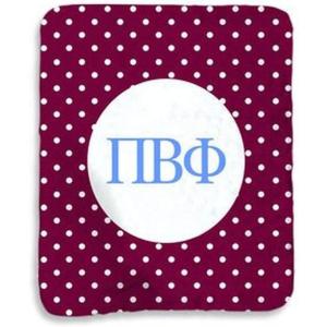 Greekgear Pi Beta Phi Polka Dots Sherpa Lap Blanket