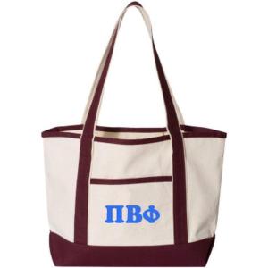Greekgear Pi Beta Phi Sailing Tote Bag(Natural/ Maroon)