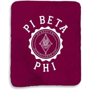 Greekgear Pi Beta Phi Seal Sherpa Lap Blanket Maroon