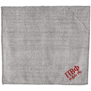 Greekgear Pi Beta Phi Sherpa Blanket Charcoal w/Maroon Thread Color
