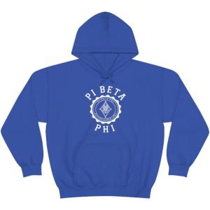 Greekgear Pi Beta Phi Unisex College Seal Hoodie Small Black(Royal)