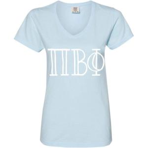 Greekgear Pi Beta Phi V-Neck T-Shirt(Chambray)