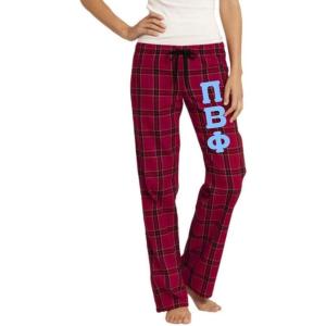 Greekgear Pi Beta Phi Women’s Flannel Plaid Pant – PJ’s(Red)