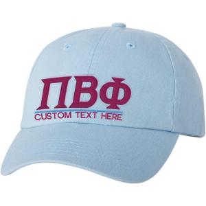 Personalized Pi Beta Phi Greek Line Hat(Light Blue)