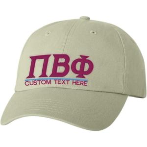 Personalized Pi Beta Phi Greek Line Hat(Tan)