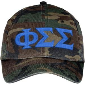 Phi Sigma Sigma Lettered Camouflage Hat Military Camo