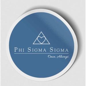 Phi Sigma Sigma Logo Round Decal Blue(Blue)