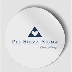 Phi Sigma Sigma Logo Round Decal Blue(White)