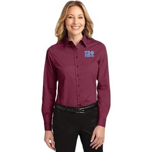 Pi Beta Phi Greek Letter Oxford(Burgundy/ Light Stone)