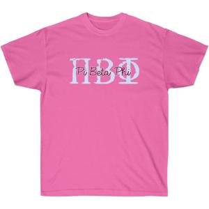 Pi Beta Phi Greek Type Cotton Tee(Azalea)