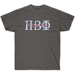 Pi Beta Phi Greek Type Cotton Tee(Charcoal)
