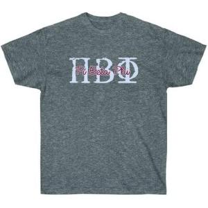 Pi Beta Phi Greek Type Cotton Tee(Dark Heather)