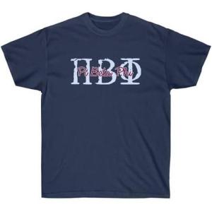 Pi Beta Phi Greek Type Cotton Tee(Navy)
