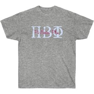 Pi Beta Phi Greek Type Cotton Tee(Sport Grey)