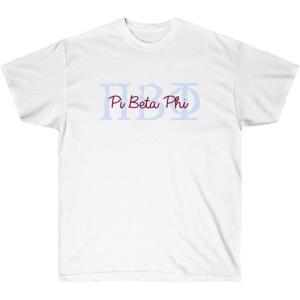 Pi Beta Phi Greek Type Cotton Tee(White)