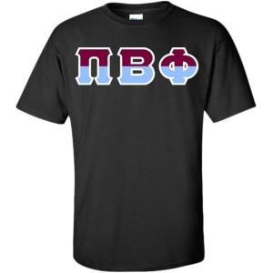 Pi Beta Phi Two Tone Greek Lettered T-Shirt(Black)
