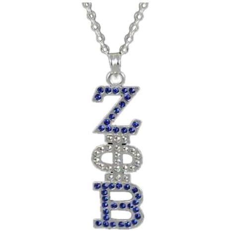 imageGreekgear Zeta Phi Beta Austrian Crystal Pendant Silver