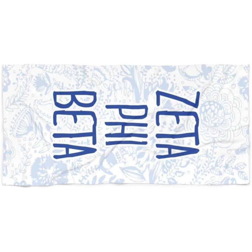 imageGreekgear Zeta Phi Beta Floral Beach Towel