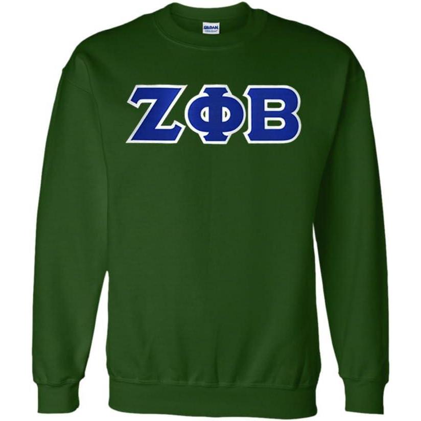 imageGreekgear Zeta Phi Beta Lettered CrewneckForest Green