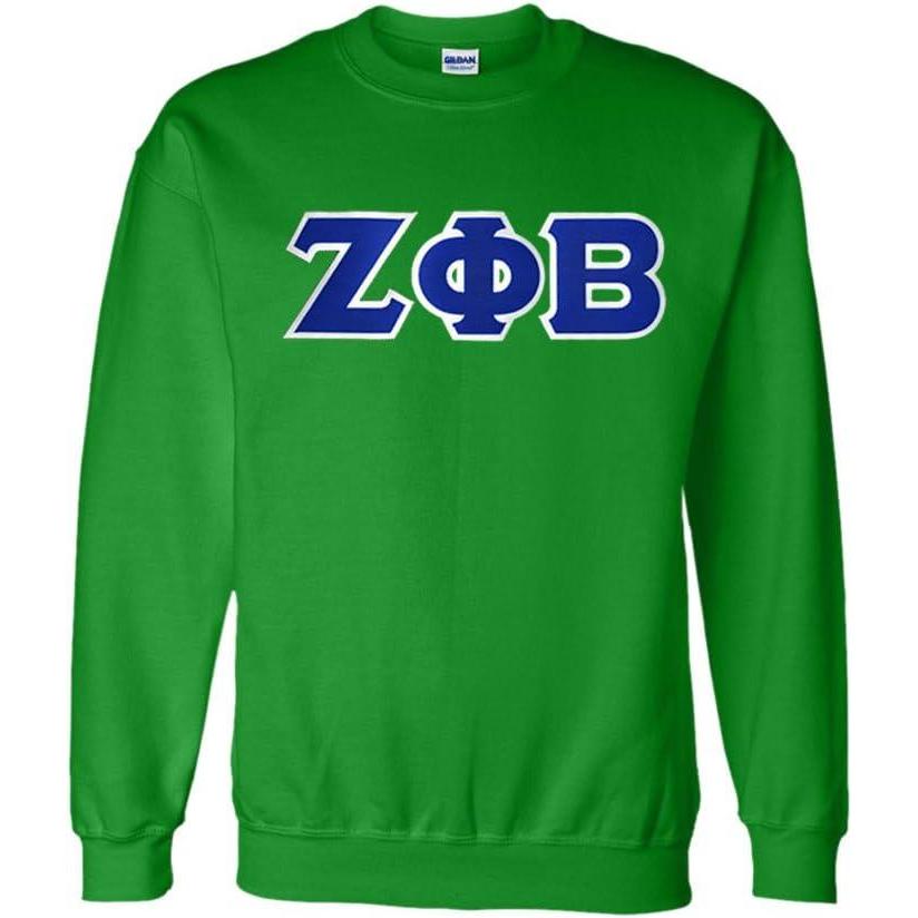 imageGreekgear Zeta Phi Beta Lettered CrewneckIrish Green