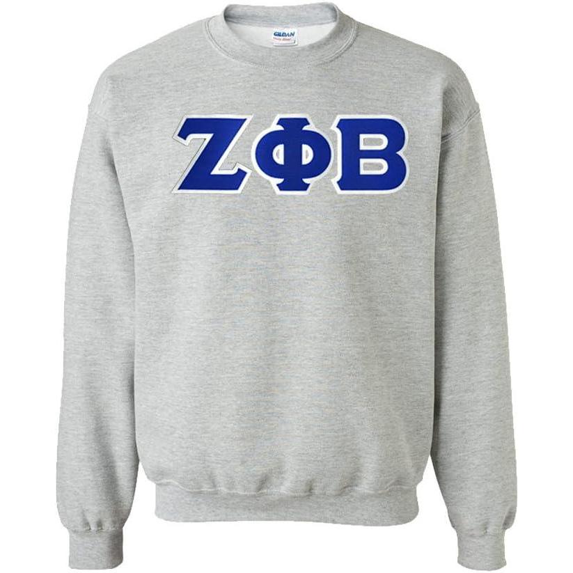 imageGreekgear Zeta Phi Beta Lettered CrewneckSports Grey