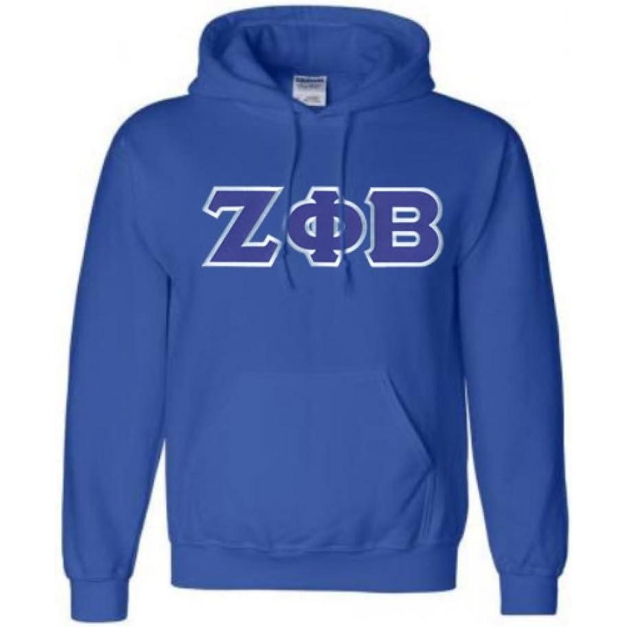 imageGreekgear Zeta Phi Beta Lettered Hooded SweatshirtRoyal Blue